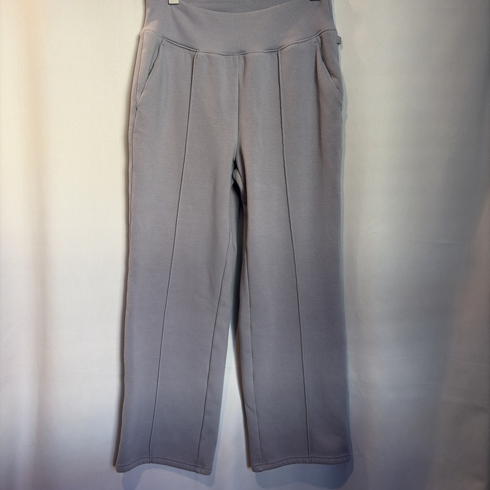 Avia Athleisure Plush Fleece Pants Women size M (8-10) Pale Ice Color Cozy Relax